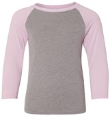 Next Level Youth CVC 3/4 Raglan T-Shirt 3352 LILAC/DARK HEATHER GRAY Primary
