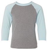 Next Level Youth CVC 3/4 Raglan T-Shirt 3352 ICE BLUE/DARK HEATHER GRAY Primary