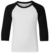 Next Level Youth CVC 3/4 Raglan T-Shirt 3352 BLACK/WHITE Primary