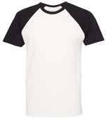 Mens/Womens Unisex Cotton Raglan Short Sleeve T-Shirt  BLACK/NATURAL Primary