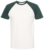 Mens/Womens Unisex Cotton Raglan Short Sleeve T-Shirt  FOREST GREEN/NATURAL Primary