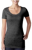  Women's 100%-Cotton Scoop Neck Short Sleeve T-Shirt BLACK Primary