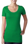  Women's 100%-Cotton Scoop Neck Short Sleeve T-Shirt KELLY GREEN Primary