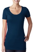  Women's 100%-Cotton Scoop Neck Short Sleeve T-Shirt MIDNIGHT NAVY Primary