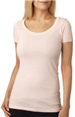  Women's 100%-Cotton Scoop Neck Short Sleeve T-Shirt PEACHES N CREAM Primary