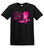 Epic Adult/Youth Give Cancer the Boot Breast Cancer BCA Cotton Graphic T-Shirts