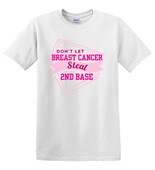 Epic Adult/Youth Don't Let Breast Cancer Steal 2nd Base Cotton Graphic T-Shirts