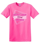 Epic Adult/Youth Don't Let Breast Cancer Steal 2nd Base Cotton Graphic T-Shirts