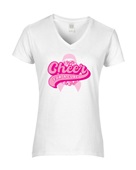 Epic Ladies Cheer For A Cure BCA Breast Cancer V-Neck Graphic T-Shirts