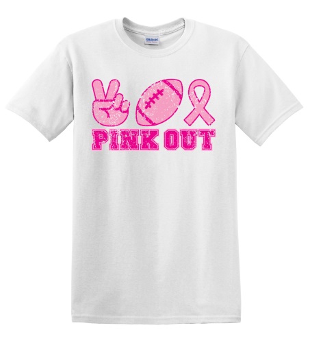 Epic Adult/Youth Pink Out Football Vintage Breast Cancer Cotton Graphic T-Shirts. Free shipping.  Some exclusions apply.