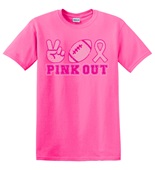 Epic Adult/Youth Pink Out Football Vintage Breast Cancer Cotton Graphic T-Shirts