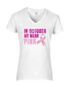 Epic Ladies October Wear Pink Vintage Breast Cancer V-Neck Graphic T-Shirts