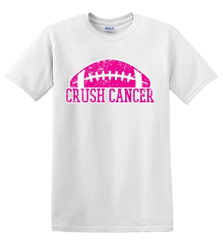 Epic Adult/Youth Crush Breast Cancer Vintage Football BCA Cotton Graphic T-Shirts. Free shipping.  Some exclusions apply.