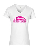 Epic Ladies Crush Breast Cancer Vintage Football BCA V-Neck Graphic T-Shirts