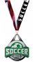 SILVER MEDAL/LIBERTY SOCCER NECK RIBBON