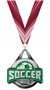 SILVER MEDAL/HALO MAROON NECK RIBBON