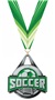 SILVER MEDAL/HALO GREEN NECK RIBBON