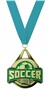 GOLD MEDAL/TEAL NECK RIBBON