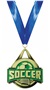 GOLD MEDAL/TIE-DYE BLUE NECK RIBBON