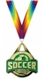 GOLD MEDAL/TIE-DYE RAINBOW NECK RIBBON