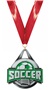 SILVER MEDAL/TIE-DYE RED NECK RIBBON