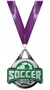 SILVER MEDAL/TIE-DYE PURPLE NECK RIBBON