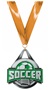 SILVER MEDAL/TIE-DYE ORANGE NECK RIBBON