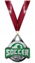 SILVER MEDAL/TIE-DYE MAROON NECK RIBBON
