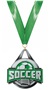 SILVER MEDAL/TIE-DYE GREEN NECK RIBBON