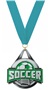 SILVER MEDAL/TEAL NECK RIBBON
