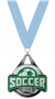 SILVER MEDAL/LT BLUE NECK RIBBON