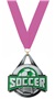 SILVER MEDAL/FUSCHIA NECK RIBBON