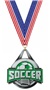 SILVER MEDAL/FLAG NECK RIBBON