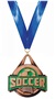 BRONZE MEDAL/TIE-DYE BLUE NECK RIBBON