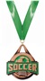 BRONZE MEDAL/TIE-DYE GREEN NECK RIBBON