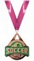 BRONZE MEDAL/TIE-DYE PINK NECK RIBBON