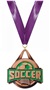 BRONZE MEDAL/TIE-DYE PURPLE NECK RIBBON