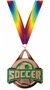 BRONZE MEDAL/TIE-DYE RAINBOW NECK RIBBON