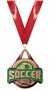 BRONZE MEDAL/TIE-DYE RED NECK RIBBON