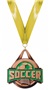 BRONZE MEDAL/TIE-DYE YELLOW NECK RIBBON