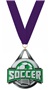 SILVER MEDAL/PURPLE NECK RIBBON