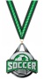 SILVER MEDAL/VICTORY GREEN NECK RIBBON