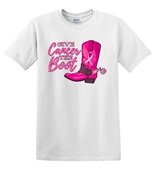 Epic Adult/Youth Give Cancer the Boot BCA Cowboy Western Cotton Graphic T-Shirts