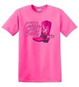 Epic Adult/Youth Give Cancer the Boot BCA Cowboy Western Cotton Graphic T-Shirts