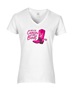Epic Ladies Give Cancer the Boot BCA Cowboy Western V-Neck Graphic T-Shirts