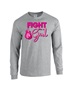 Epic Fight Like A Girl Cancer BCA Shadow Long Sleeve Cotton Graphic T-Shirts