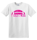Epic Adult/Youth Football Tackle Breast Cancer BCA Pink Cotton Graphic T-Shirts