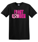 Epic Adult/Youth I Can Fight Cancer BCA Vintage Pink Cotton Graphic T-Shirts