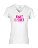 Epic Ladies I Can Fight Cancer BCA Vintage Pink V-Neck Graphic T-Shirts