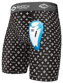 Shock Doctor Black/White Lux Core Compression Short With Bio-Flex Cup Adult Youth